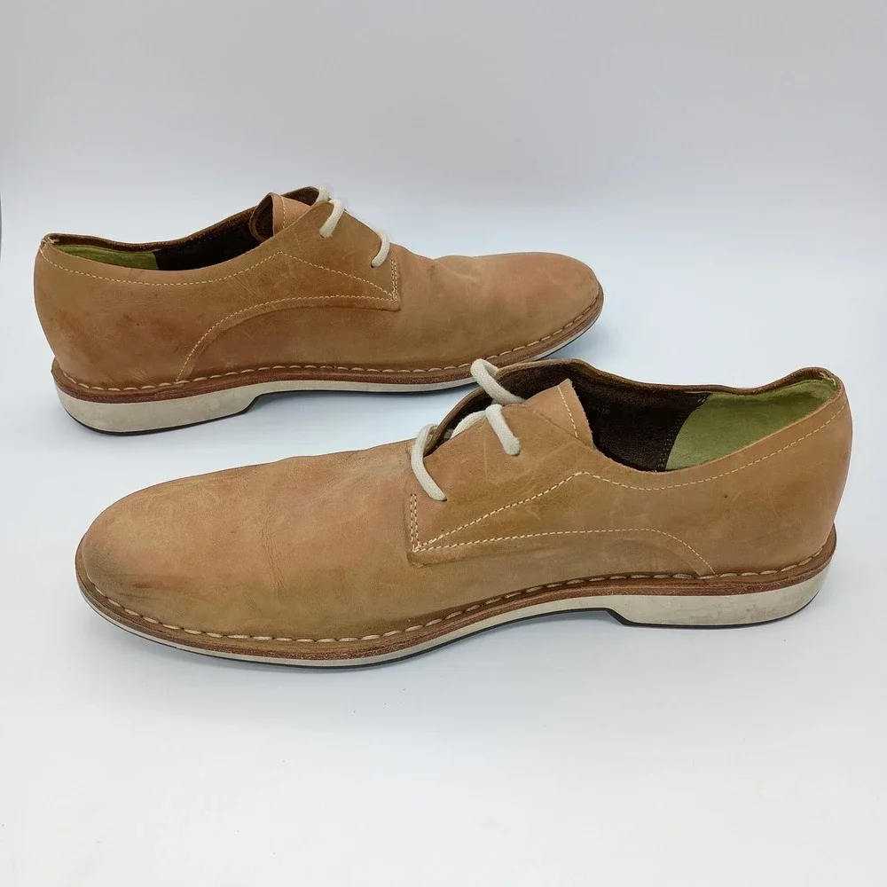 Cole Haan Lunarlon Mens 12M Tan Leather Oxford Shoes Dress Casual Light Brown